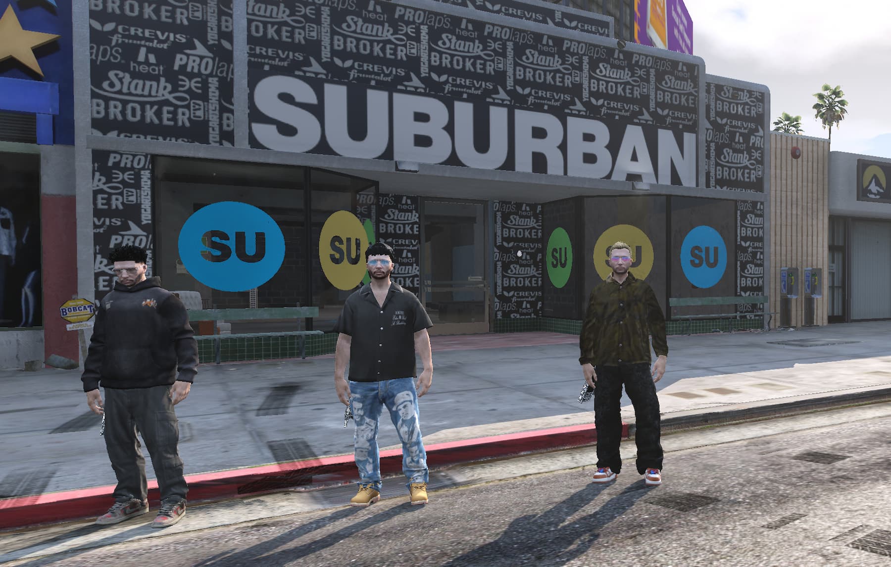 Crew outside Suburban